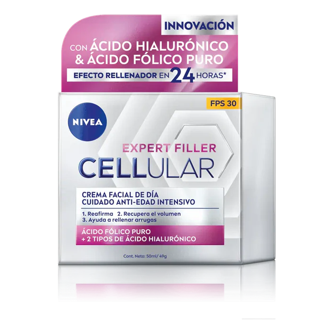 Crema facial Nivea Cellular Ácido Hialuronico & Fólico 50ml Dia 1