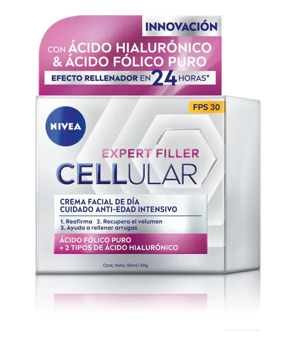 Crema facial Nivea Cellular Ácido Hialuronico & Fólico 50ml Dia 1