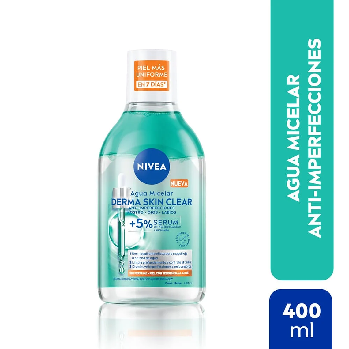 Agua Micelar Bifasica Nivea Derma Skin Clear 400ml 1