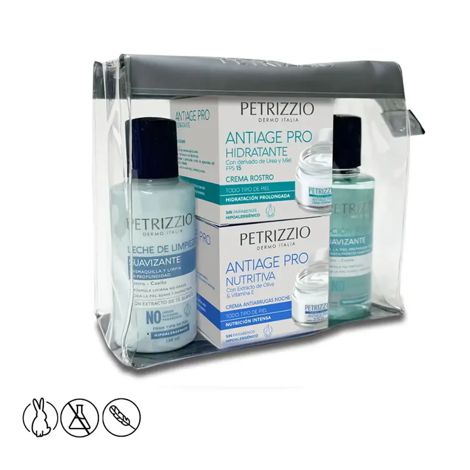 Set Cuatripack Anti-Age Pro crema Día + Noche + Locion Tonica + Leche de limpieza 1