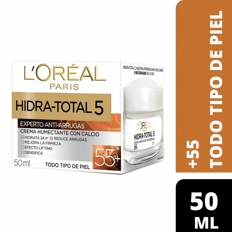 Crema Loreal Hidratotal 5 Antiarrugas +55 50ml 1