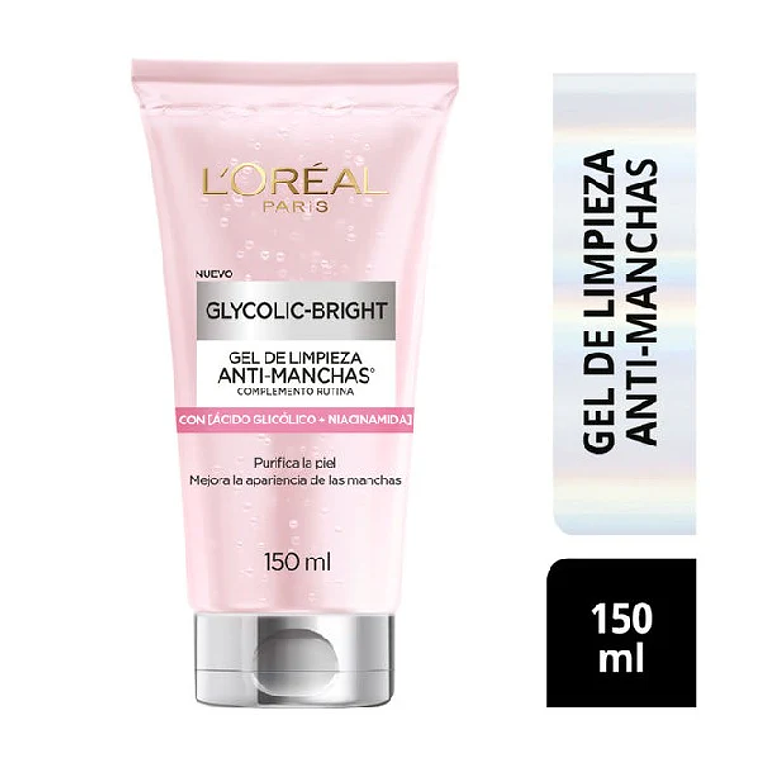 Gel de limpieza Loreal Anti-manchas Glycolic-Bright 150ml 1