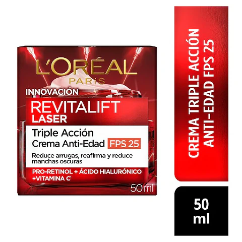 Crema facial LASER Loreal Revitalift Día FPS25 50ml