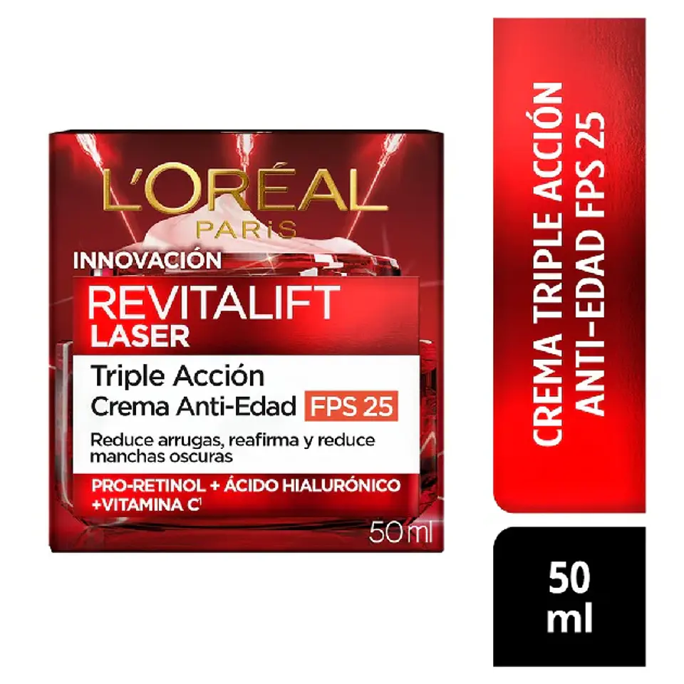 Crema facial LASER Loreal Revitalift Día FPS25 50ml 1