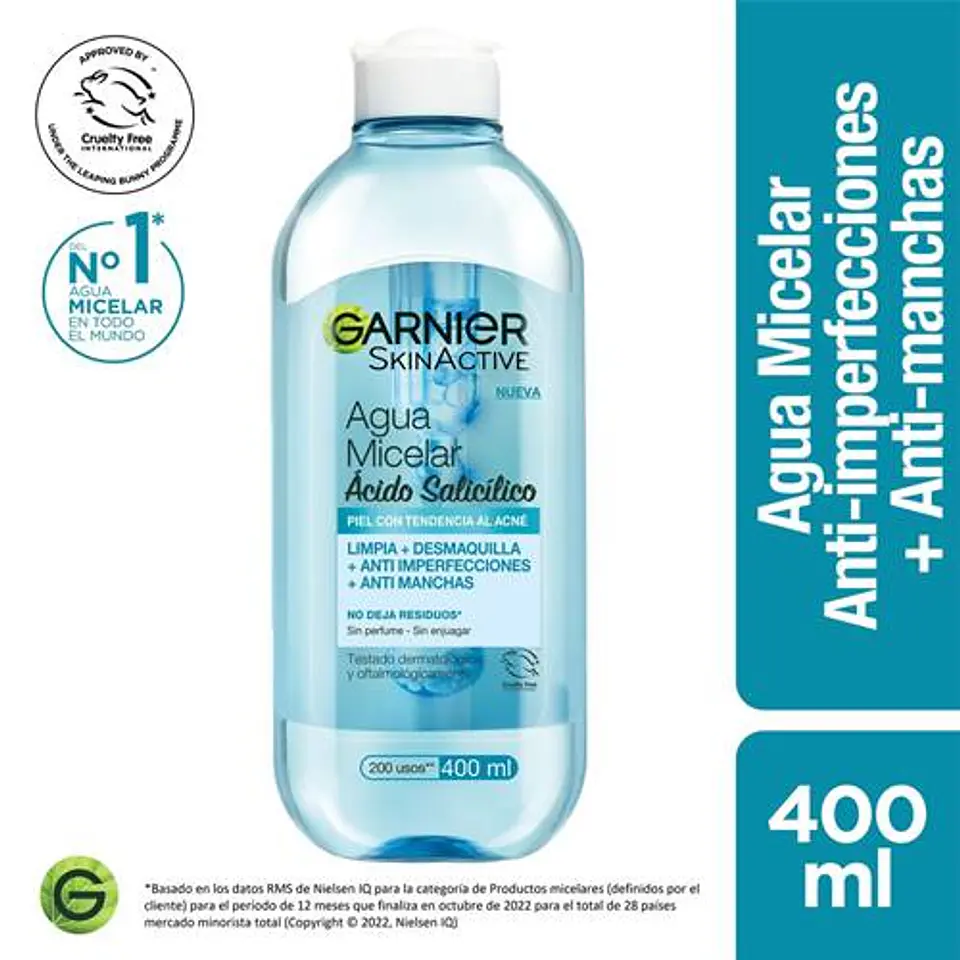 Agua Micelar Garnier Anti-Imperfecciones Express Aclara 400 ml 1