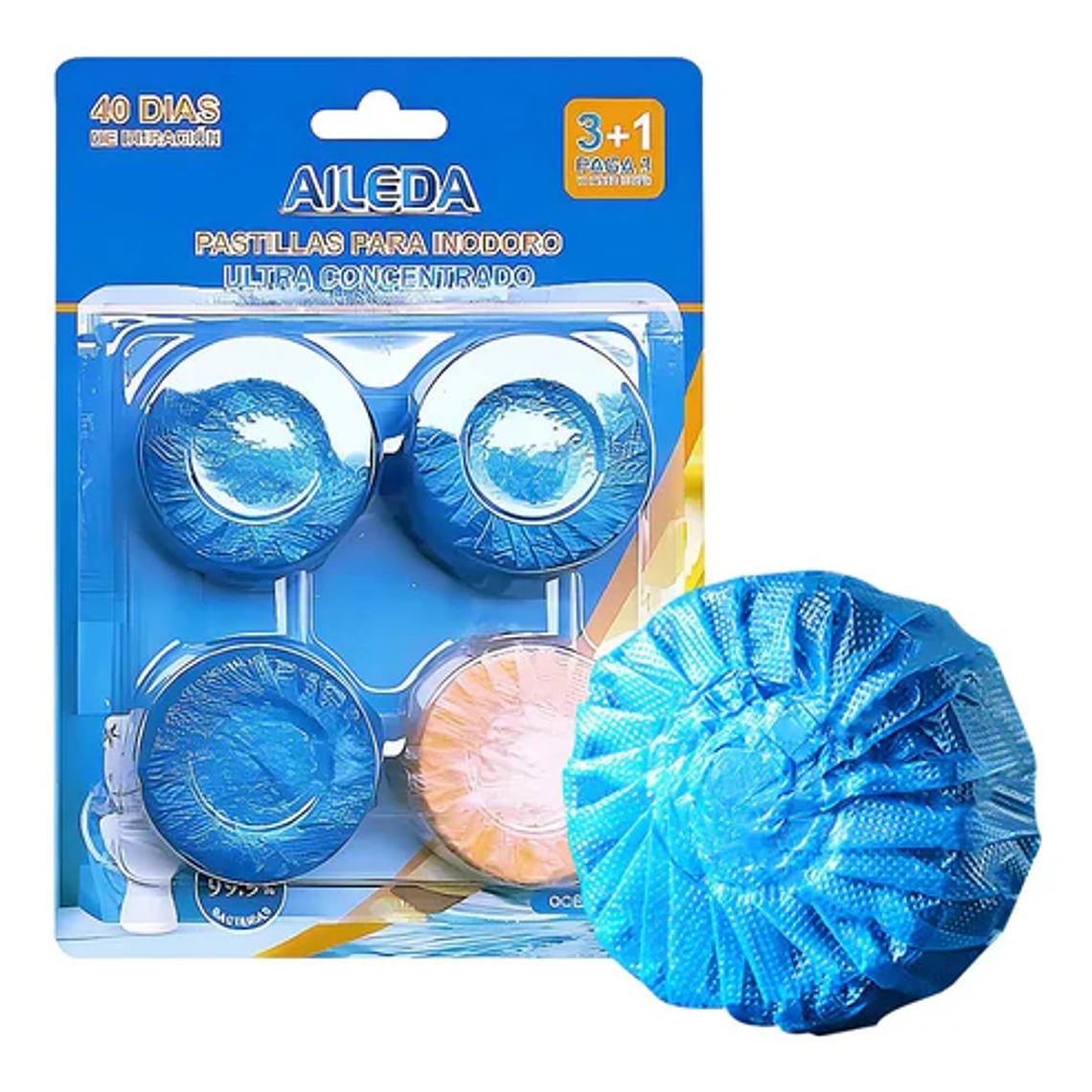 AILEDA PASTILLAS PARA INODORO ULTRA CONCENTRADO 3+1 UN OCÉANO/LIMÓN 1