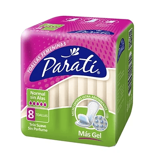 Toalla higiénica Para ti Normal sin Alas 8 unidades.