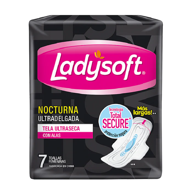 Toalla higiénica Ladysoft Nocturna Ultradelgada malla 7 unds 1