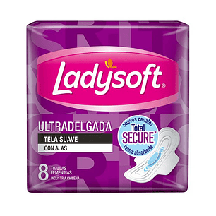 Toalla higiénica Ladysoft Ultradelgada suave 8 unds