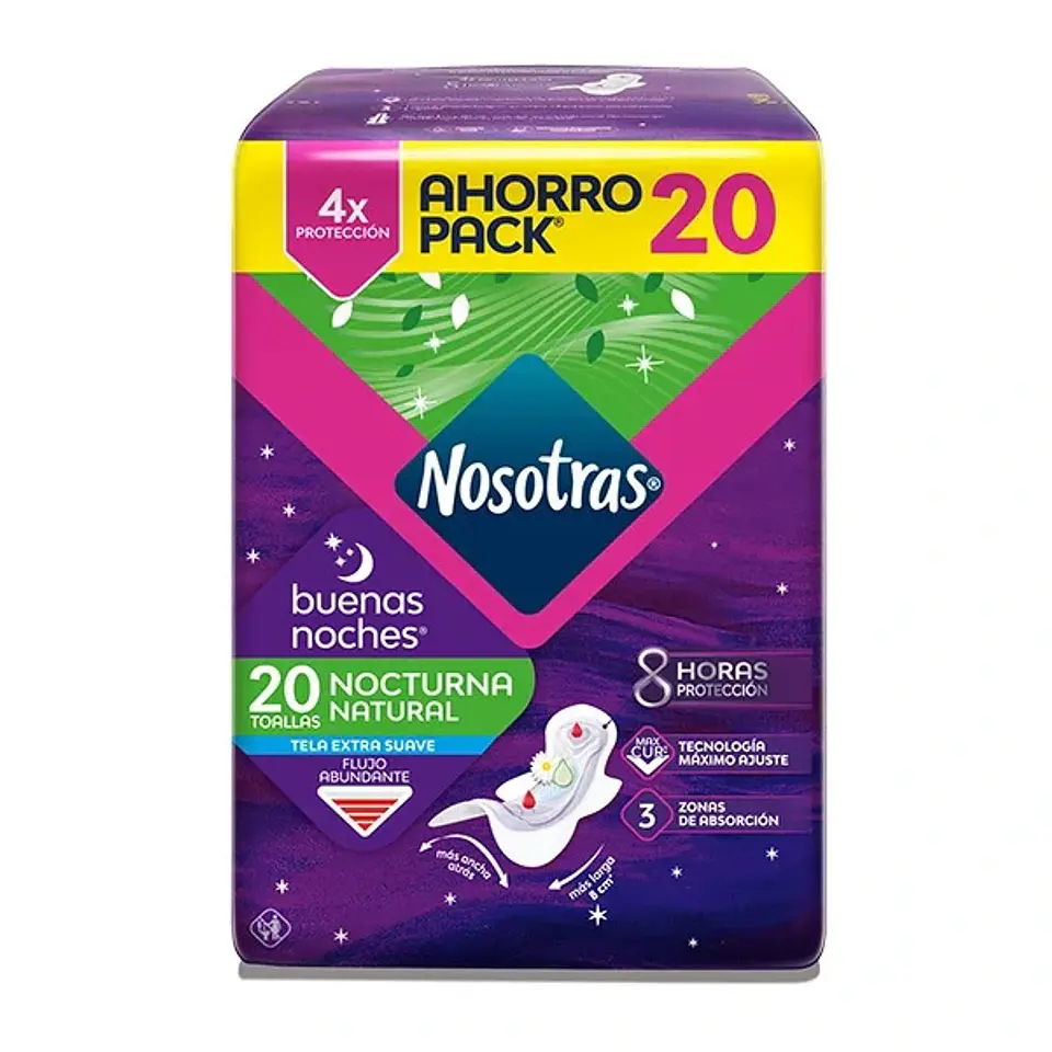 Toalla higiénica Nosotras Buenas Noches Natural 20unds 1