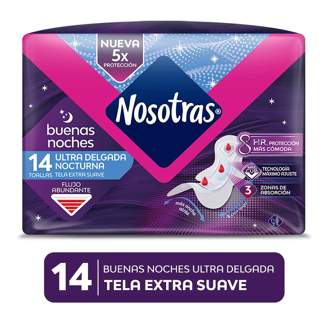 Toalla higiénica Nosotras Buenas Noches Ultradelgada 14unds. 1