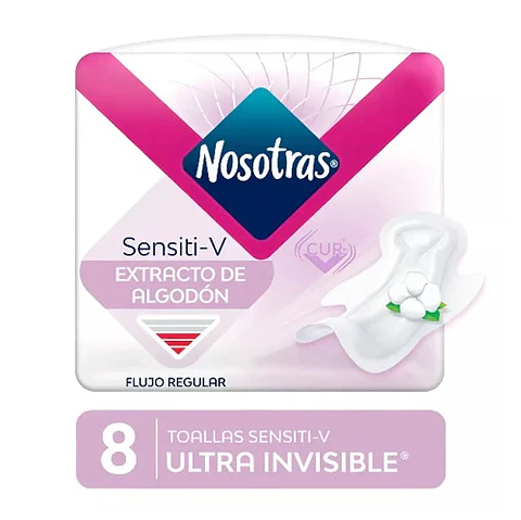 Toalla higiénica Nosotras Sensiti-V Ultra Delgada 8 unds