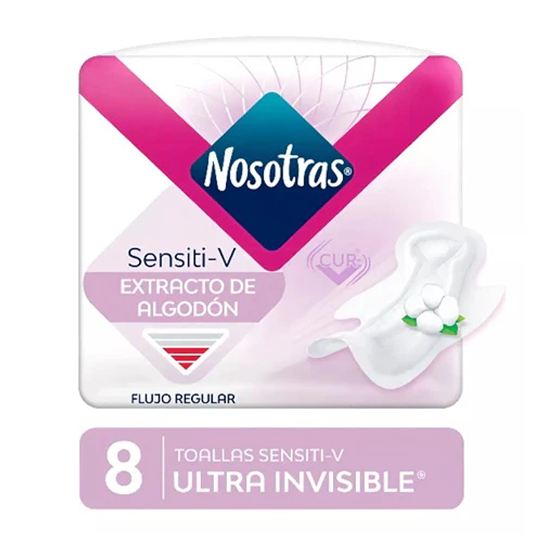 Toalla higiénica Nosotras Sensiti-V Ultra Delgada 8 unds 1