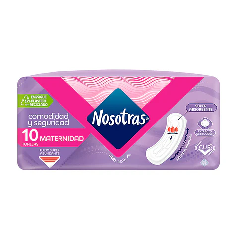 Toalla higiénica Nosotras Maternidad 10unds.