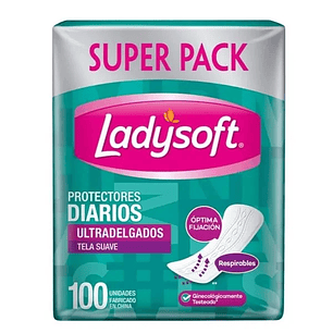 Protectores diarios Ladysoft ultradelgados 100 unidades