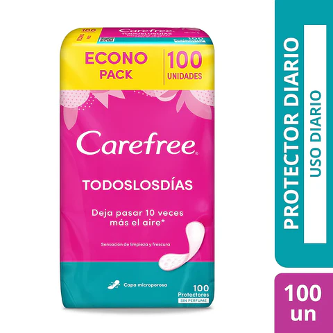 Protectores diarios CAREFREE Todos los Dias Sin Perfume x 100 un.