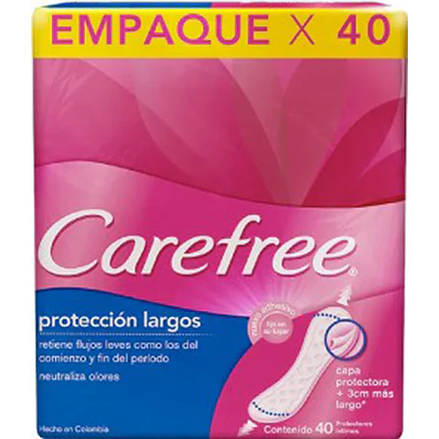 Protectores diarios largos Carefree 40 unidades