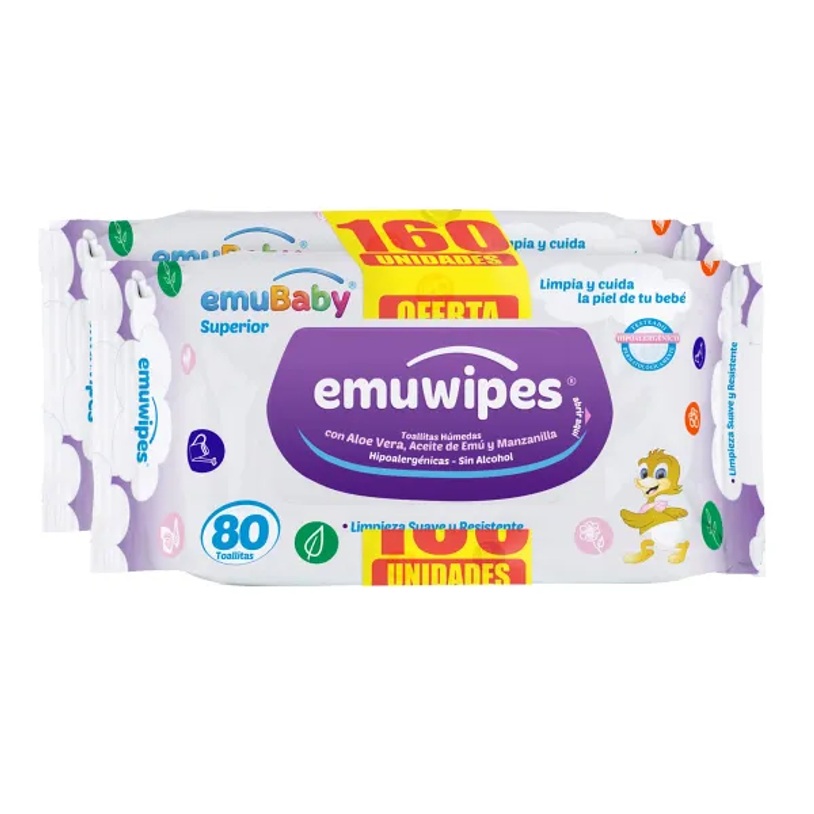 Toallitas humedas Emuwipes superior 160 unidades 1
