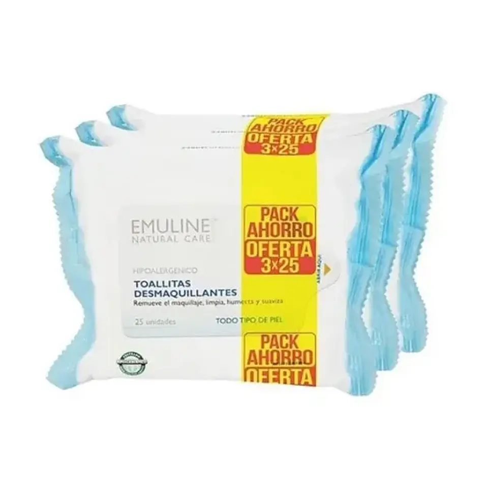 Toallitas desmaquillantes Emuline pack 3 unidades 1