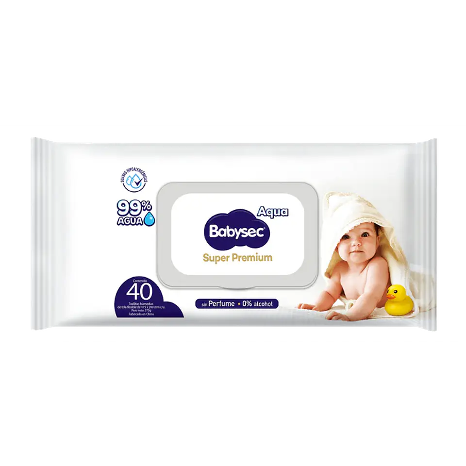 Toallitas húmedas Babysec Aqua Super Premium 40 unidades 2
