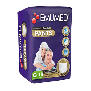 Pañales Adulto EmuMed Pull-up Pants G 18 unds