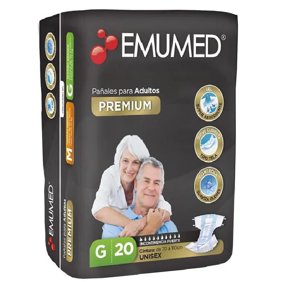 Pañales Adulto EmuMed premium G 20 unds 1