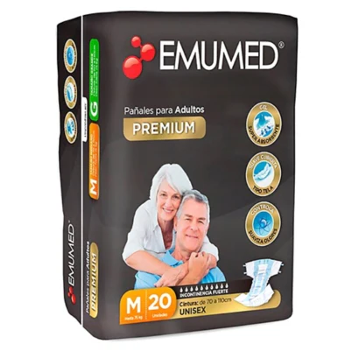 Pañales Adulto EmuMed premium M 20 unds 1