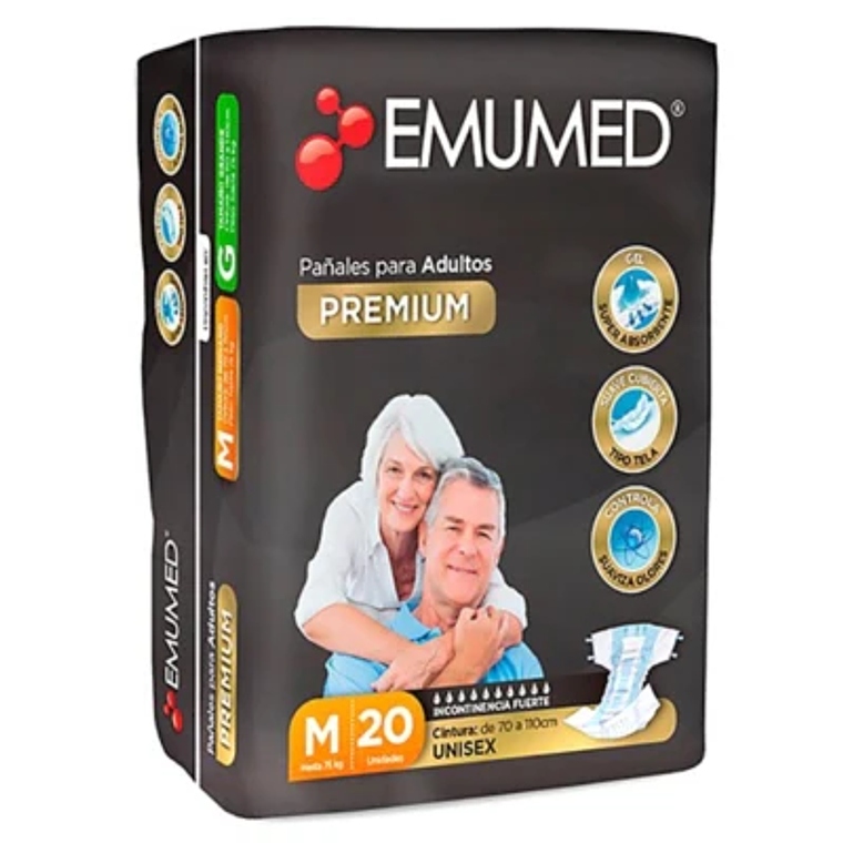 Pañales Adulto EmuMed premium M 20 unds 1