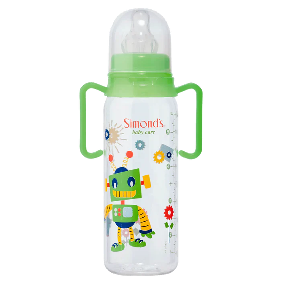 Mamadera Simonds Fansy con mangi Boca Standard Robot 270ml 1