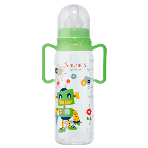 Mamadera Simonds Fansy con mangi Boca Standard Robot 270ml