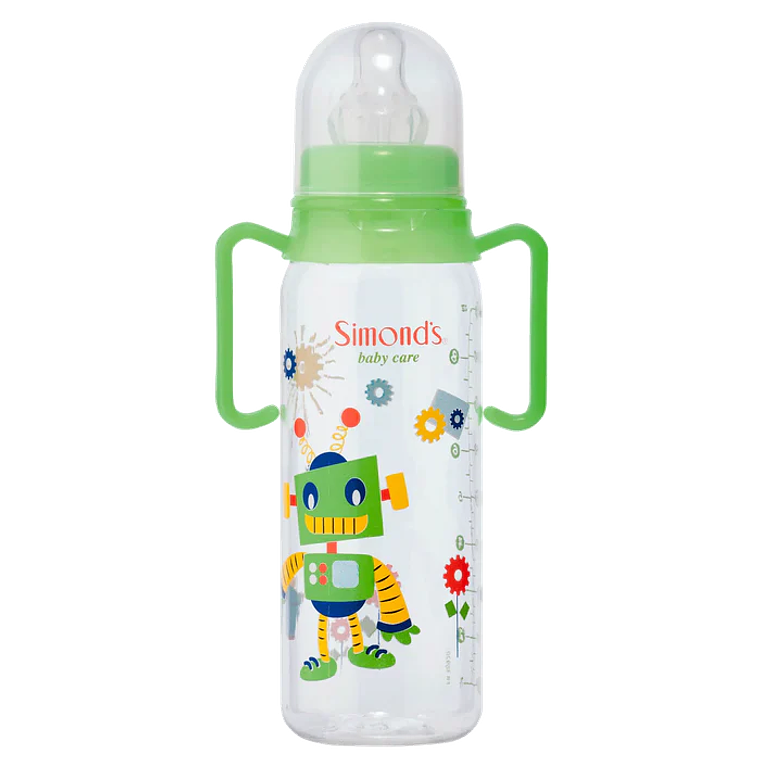 Mamadera Simonds Fansy con mangi Boca Standard Robot 270ml 1