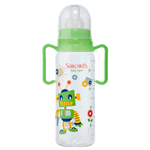 Mamadera Simonds Fansy con mangi Boca Standard Robot 270ml