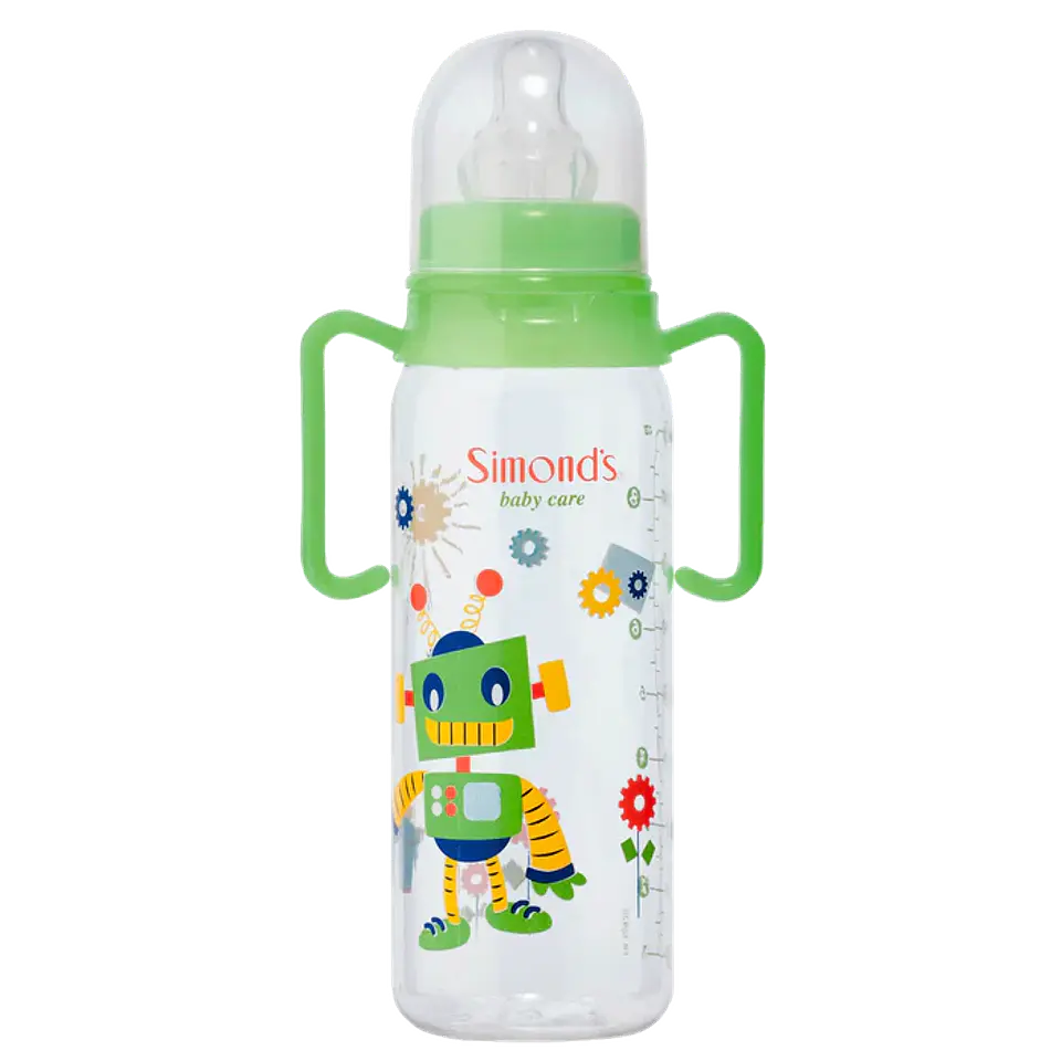 Mamadera Simonds Fansy con mangi Boca Standard Robot 270ml 1