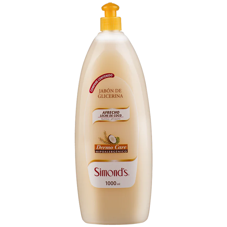 Jabón glicerina Simonds Afrecho Leche de Coco 1 Lt 1