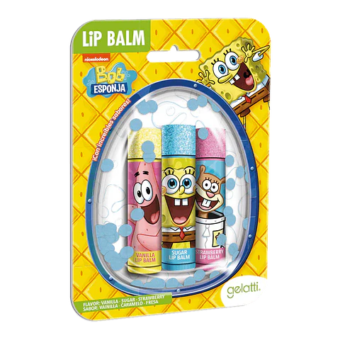 Bálsamo Labial Burbuja x3 Bob Esponja