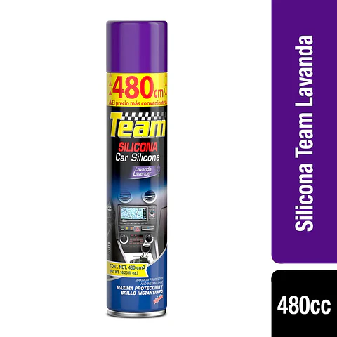 Silicona para automovil Team Lavanda 480cc