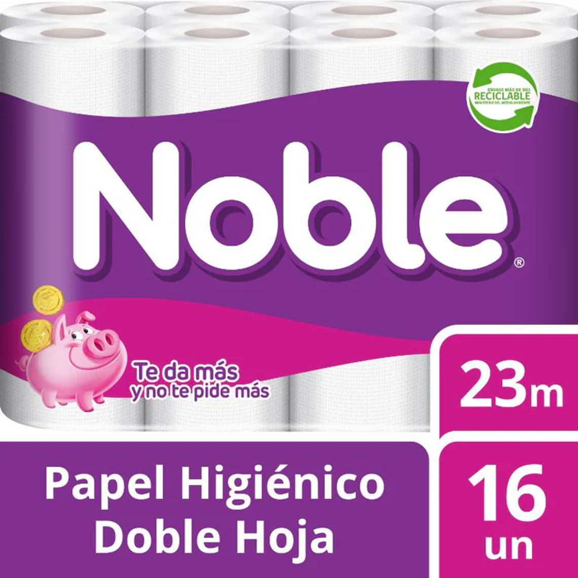Papel higiénico Noble Doble Hoja 16 rollos 23 metros 1