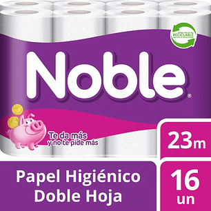 Papel higiénico Noble Doble Hoja 16 rollos 23 metros