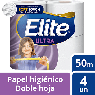Papel higiénico Elite Ultra doble hoja 4 rollos 50m