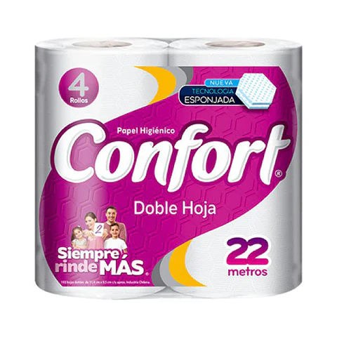 Papel higiénico Confort 4 rollos 22 metros