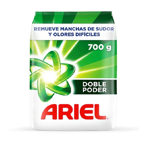 Detergente en polvo Ariel Doble Poder 700gr