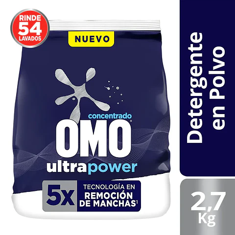 Detergente polvo Omo Ultra Power 2.7 Kg