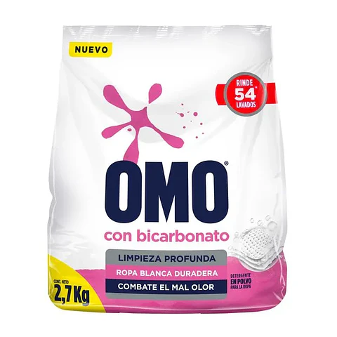 Detergente polvo Omo con Bicarbonato 2,7 Kg