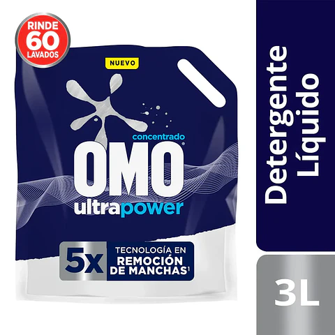 Detergente Liquido Omo Ultra Power Doypack 3 litros