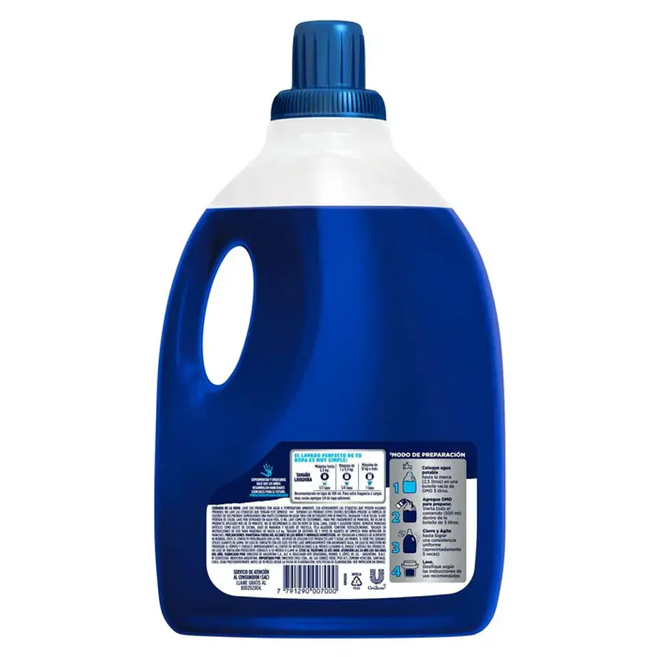 Detergente Liquido Omo Ultra Power Botella 3 litros 2