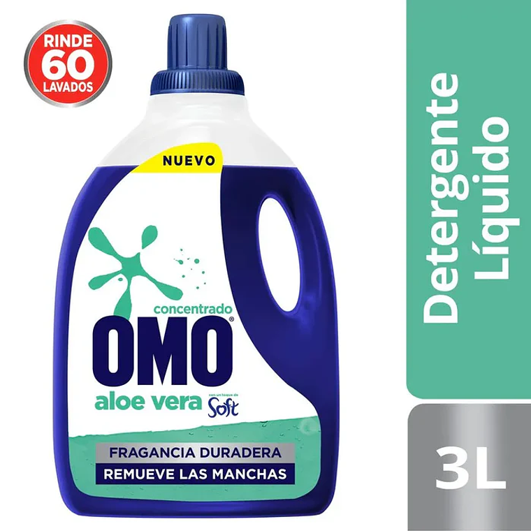 Detergente Liquido Omo Aloe Vera Botella 3 litros 1