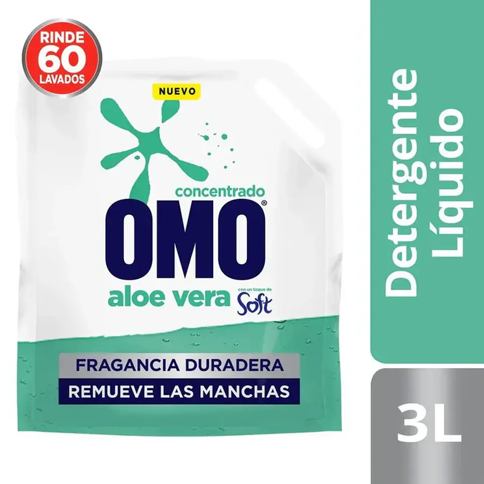 Detergente Liquido Omo Aloe Doypack 3 litros 1