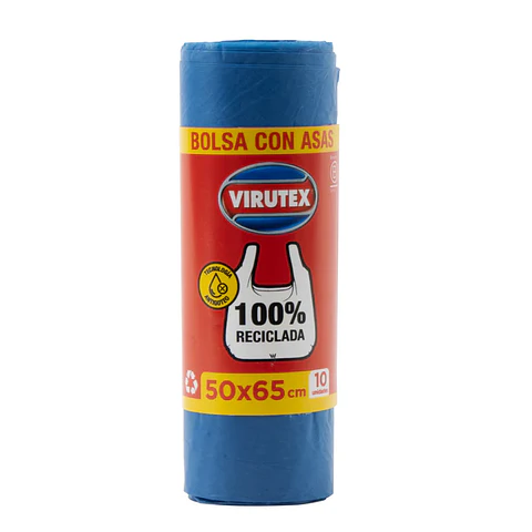 Bolsa de Basura Virutex con Asas 50x65 Anti-goteo 10 unid