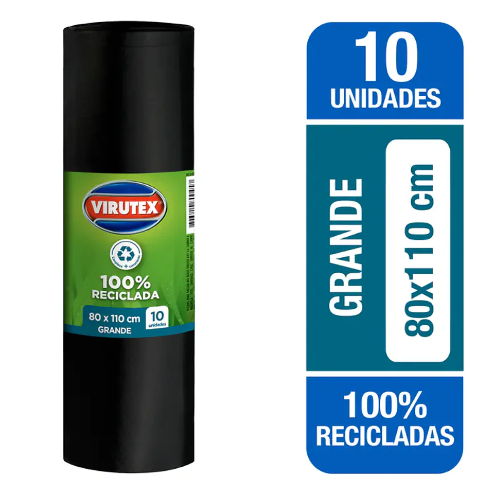 Bolsa de Basura Virutex Bio-rollo 80x110 Clasica 10 unid 1