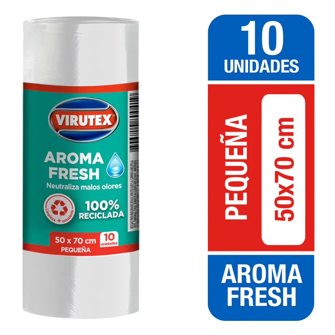 Bolsa de Basura Virutex Neutralizadora Blanca 50x70 Aroma Fresh 10 unid 1
